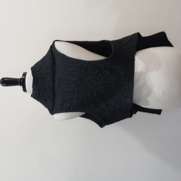 Kedem Sasson Black Scuptural Lightweight Crinkle Vest with pockets, OS - Picture 3 of 14